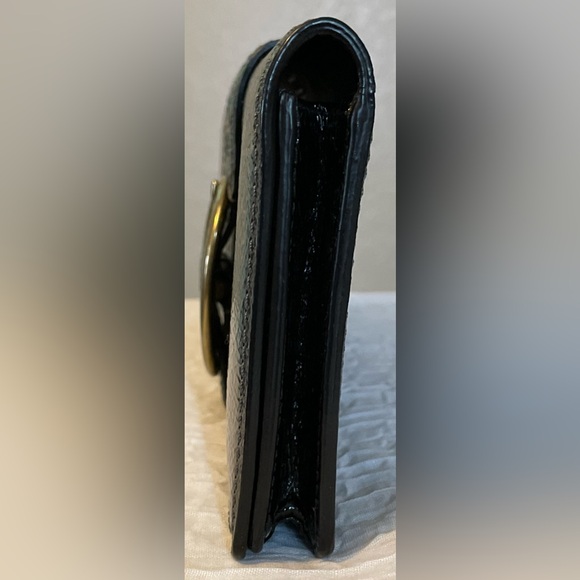 COACH HORSE & CARRIAGE PATENT LEATHER LARGE BLACK CLUTCH WALLET PURSE BAG EUC - Picture 5 of 12